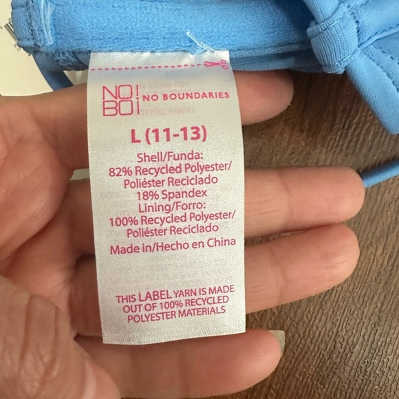 No Boundaries Light Blue Studded Bra - Picture 6 of 7